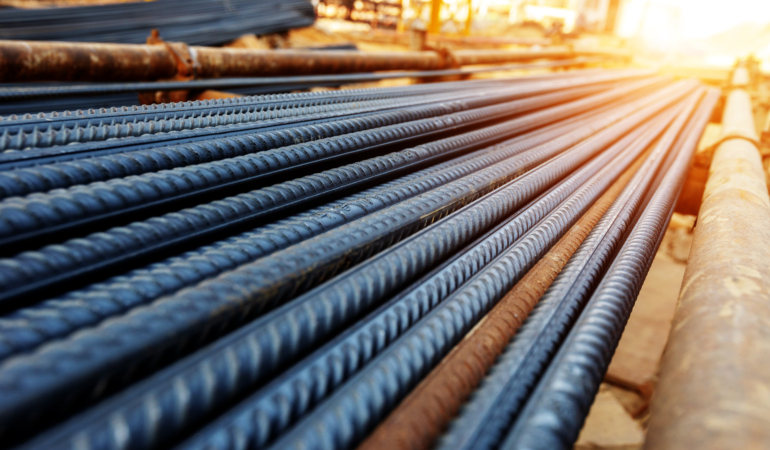 Rebar on construction site